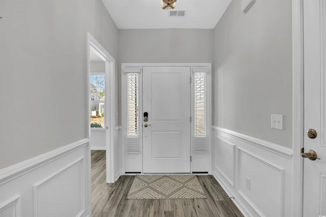 foyer entrance featuring light wood-type flooring