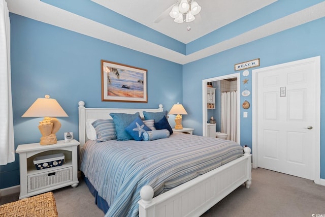 bedroom featuring carpet and baseboards