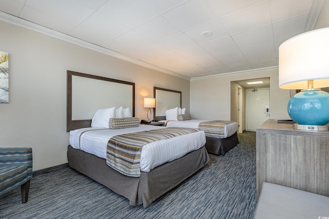 1105 S Ocean Blvd Unit 252, Myrtle Beach, SC 29577 - bedroom featuring carpet and ornamental molding