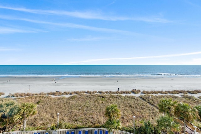 view of water feature featuring a beach view