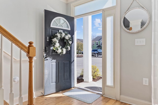 entryway featuring hardwood / wood-style floors