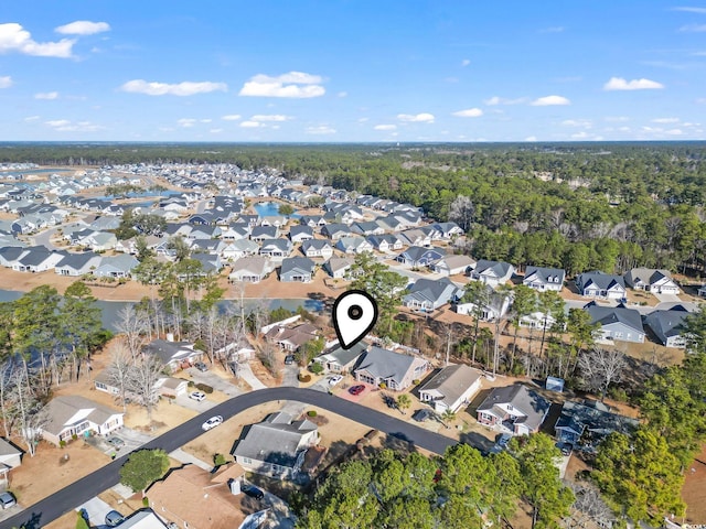 aerial view with a residential view