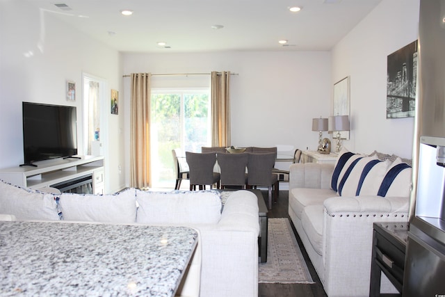 living room featuring hardwood / wood-style floors