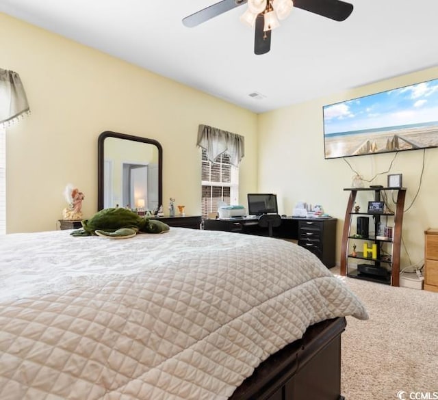 bedroom featuring ceiling fan