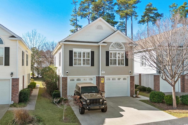 view of front of home with a garage