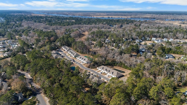 bird's eye view with a residential view and a forest view