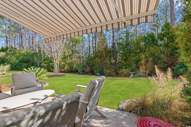 view of yard featuring a patio