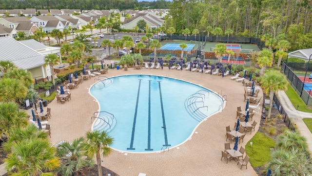 view of pool featuring a patio