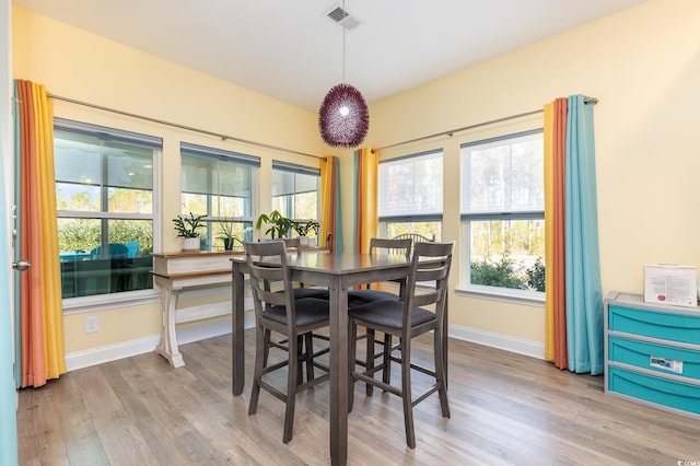 dining room featuring light wood-type flooring