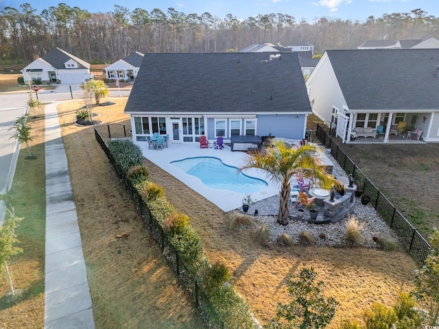 exterior space with a patio and an outdoor hangout area