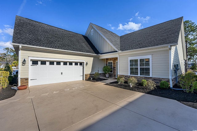 craftsman-style house with a garage