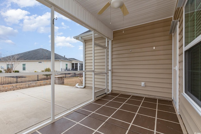 view of patio / terrace featuring ceiling fan