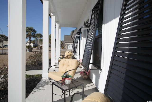 view of patio featuring covered porch