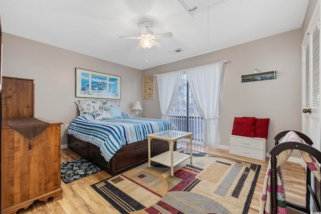 bedroom featuring light hardwood / wood-style floors