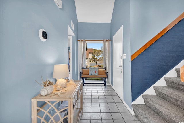 hall featuring tile patterned floors