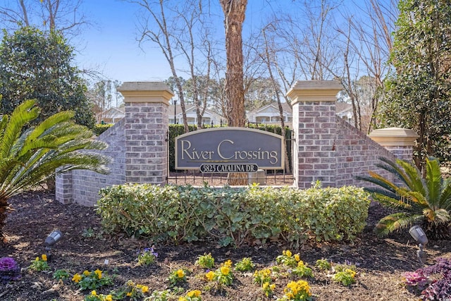 view of community sign