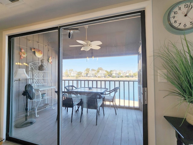 balcony with a water view