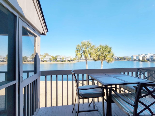 balcony with a water view