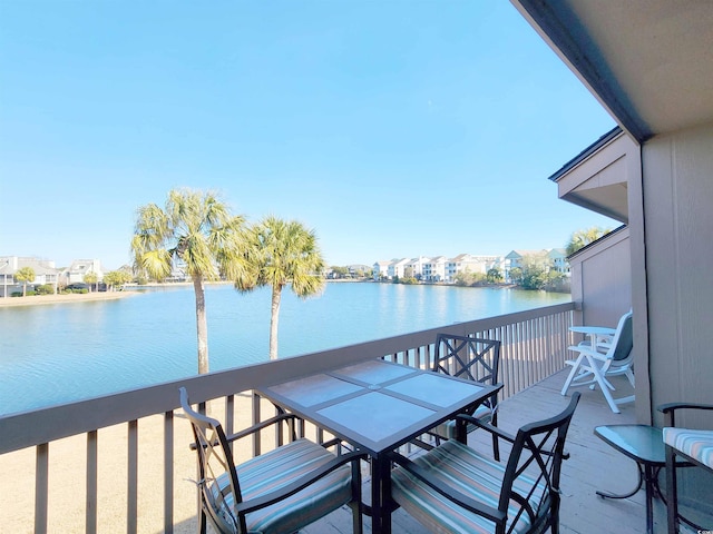 balcony with a water view