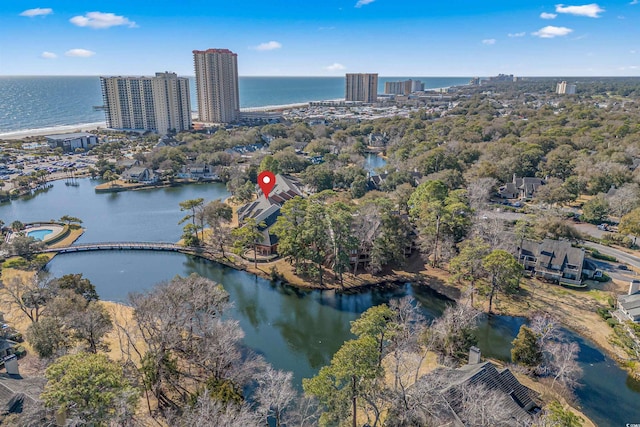 108 Rothbury Cir Unit 207, Myrtle Beach, SC 29572 - aerial view of property's location with a large body of water and nearby urban area