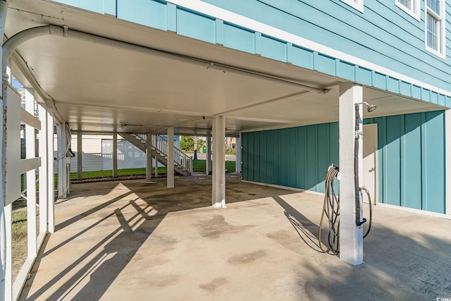 view of patio featuring a carport