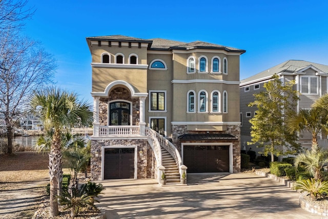 mediterranean / spanish house featuring a garage