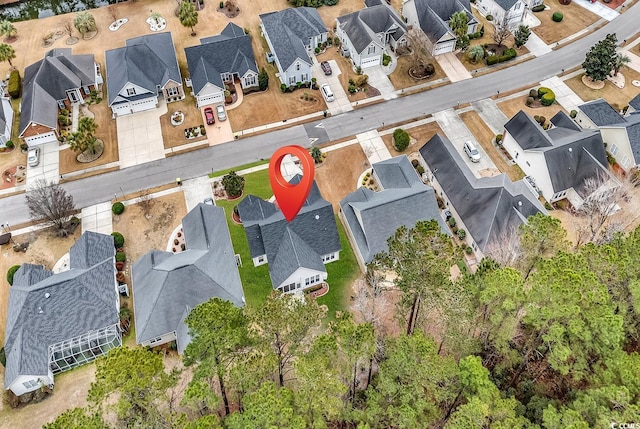 aerial view with a residential view