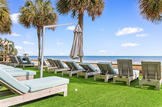 2700 N Ocean Blvd Unit 253, Myrtle Beach, SC 29577 - view of home's community with a water view and a yard