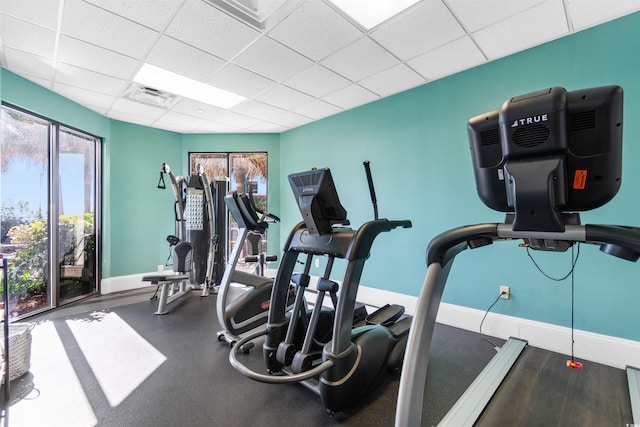 2700 N Ocean Blvd Unit 253, Myrtle Beach, SC 29577 - gym with a drop ceiling and baseboards