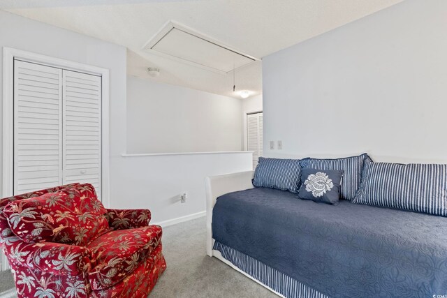 4396 Baldwin Ave Unit 94, Little River, SC 29566 - bedroom featuring attic access, carpet, and baseboards