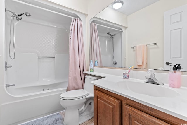 4396 Baldwin Ave Unit 94, Little River, SC 29566 - bathroom with vanity, shower / tub combo, toilet, and tile patterned flooring