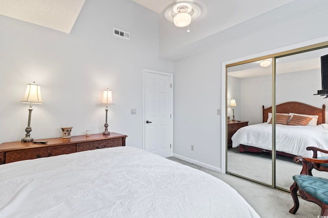 4396 Baldwin Ave Unit 94, Little River, SC 29566 - carpeted bedroom with a closet, baseboards, and a high ceiling