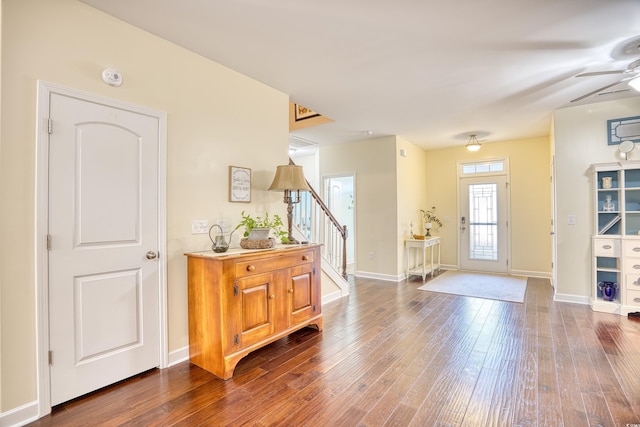 foyer featuring dark hardwood / wood-style flooring