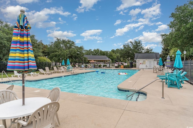 view of pool featuring a patio