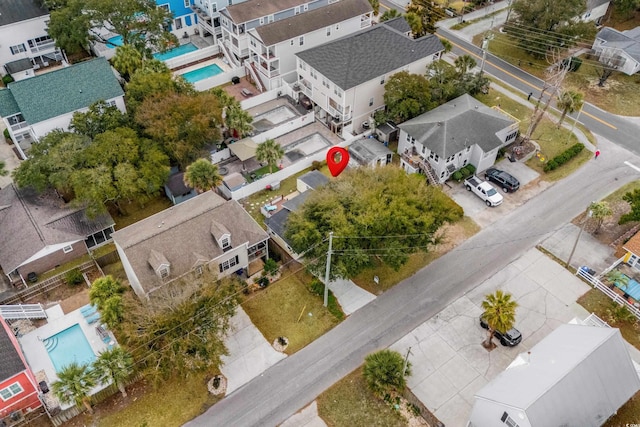 aerial view featuring a residential view