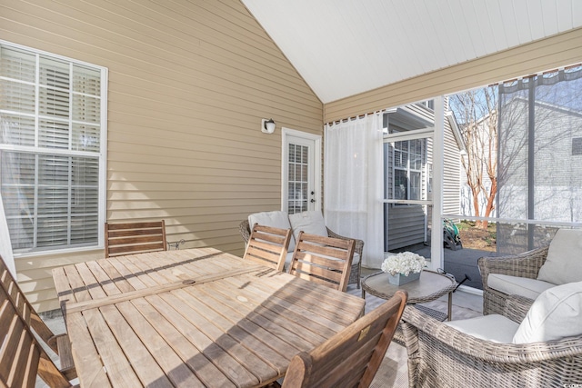 exterior space featuring an outdoor hangout area