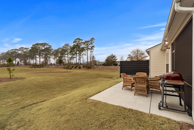 view of yard with a patio