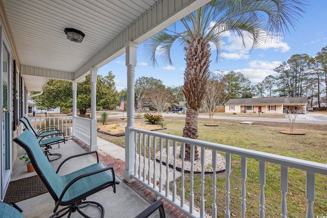 balcony with covered porch