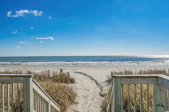 property view of water with a beach view