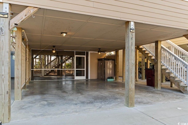 view of patio / terrace featuring ceiling fan