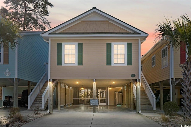 coastal home with a carport