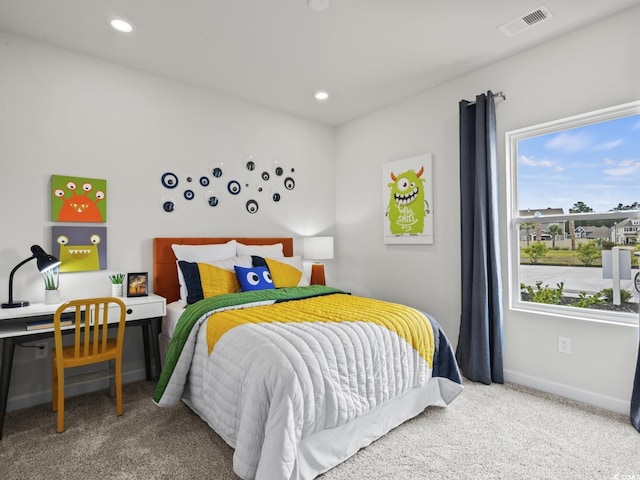 bedroom with carpet floors