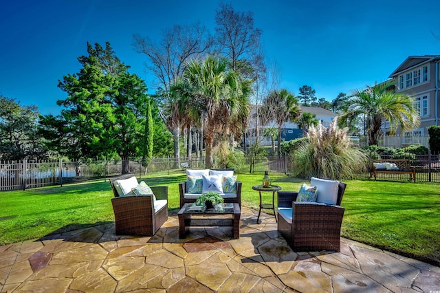 view of patio featuring an outdoor living space