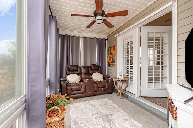 sunroom with a healthy amount of sunlight