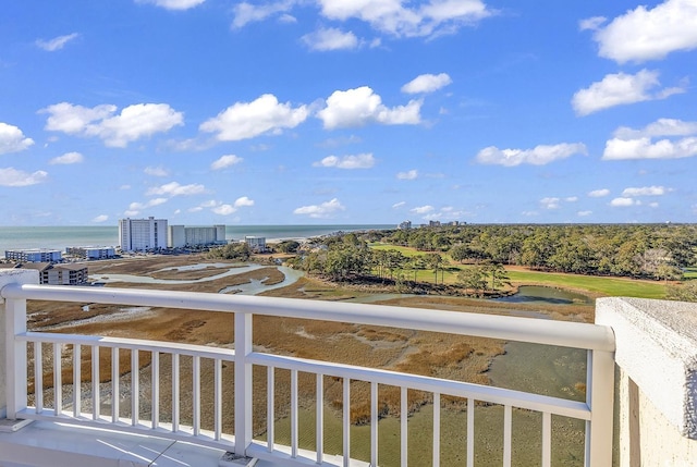 balcony with a water view