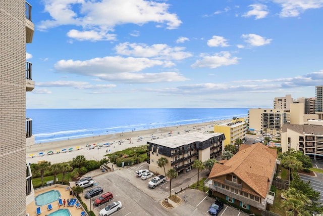 water view featuring a beach view