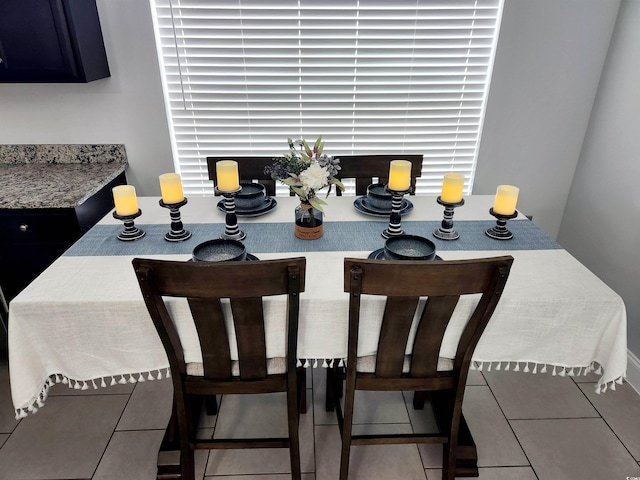 dining area with tile patterned floors