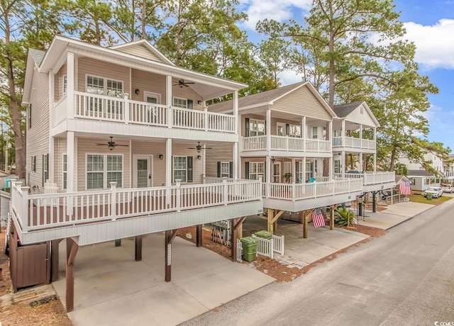 6001-1383 S Kings Hwy, Myrtle Beach, SC 29575 - exterior space featuring a ceiling fan, a carport, and a balcony