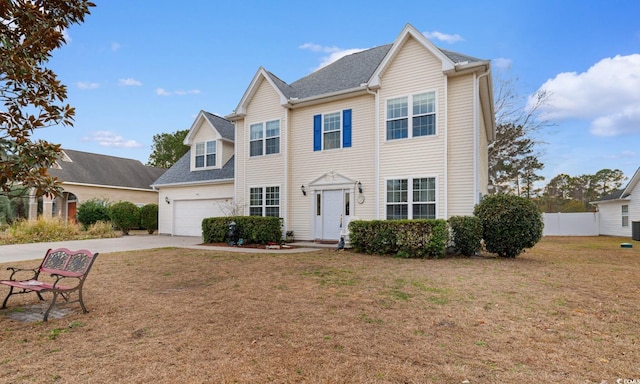 view of front of home with a front lawn