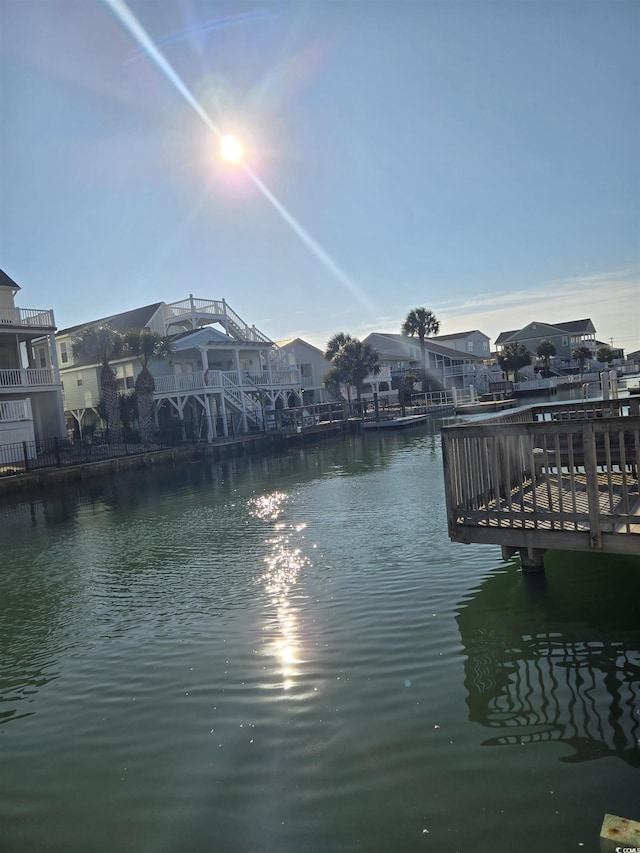 property view of water with a residential view